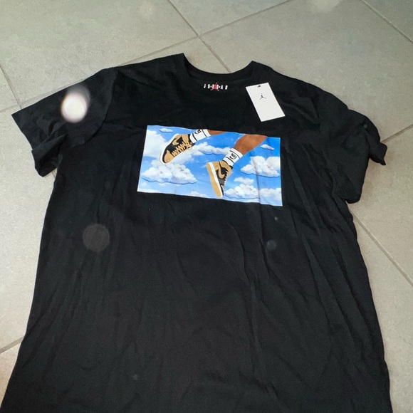Jordan Black Tee with Sneaker and Blue Graphic - Picture 2 of 3